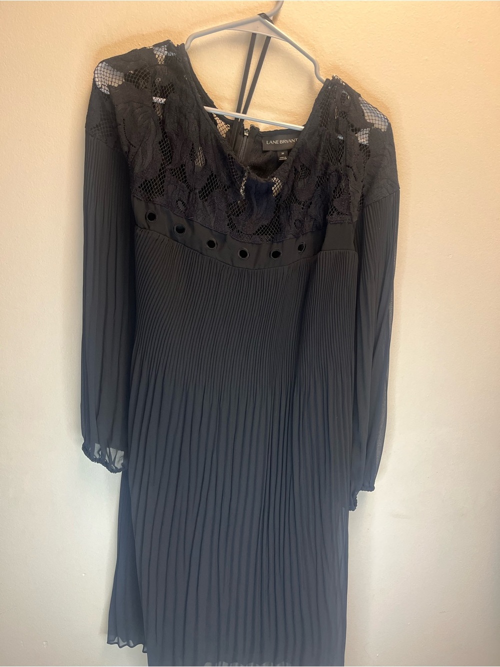 Lane Bryant Black  Lace Yoke Midi Dress